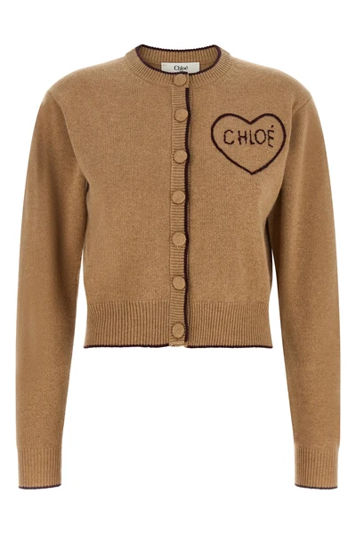 the chloé cardigan defines a tight and shortened silhouette through a fine proce
