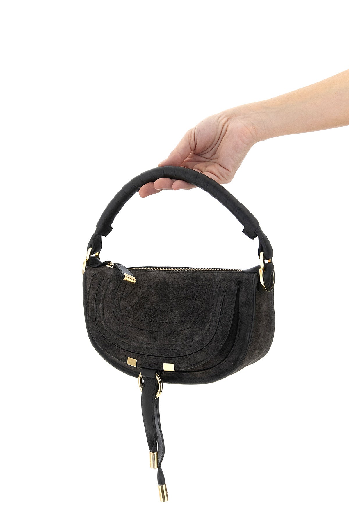 marcie mini suede shoulder bag