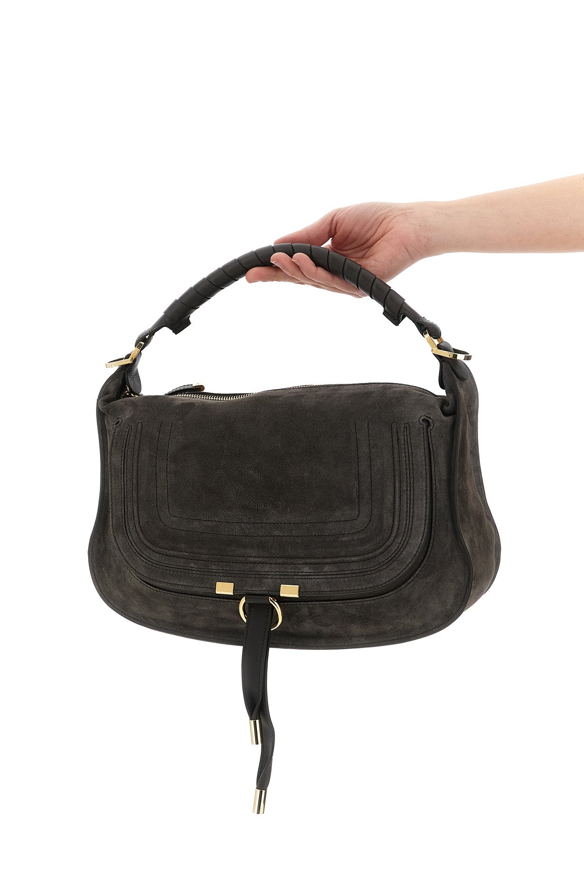 CHLOÉ OS small marcie suede shoulder bag