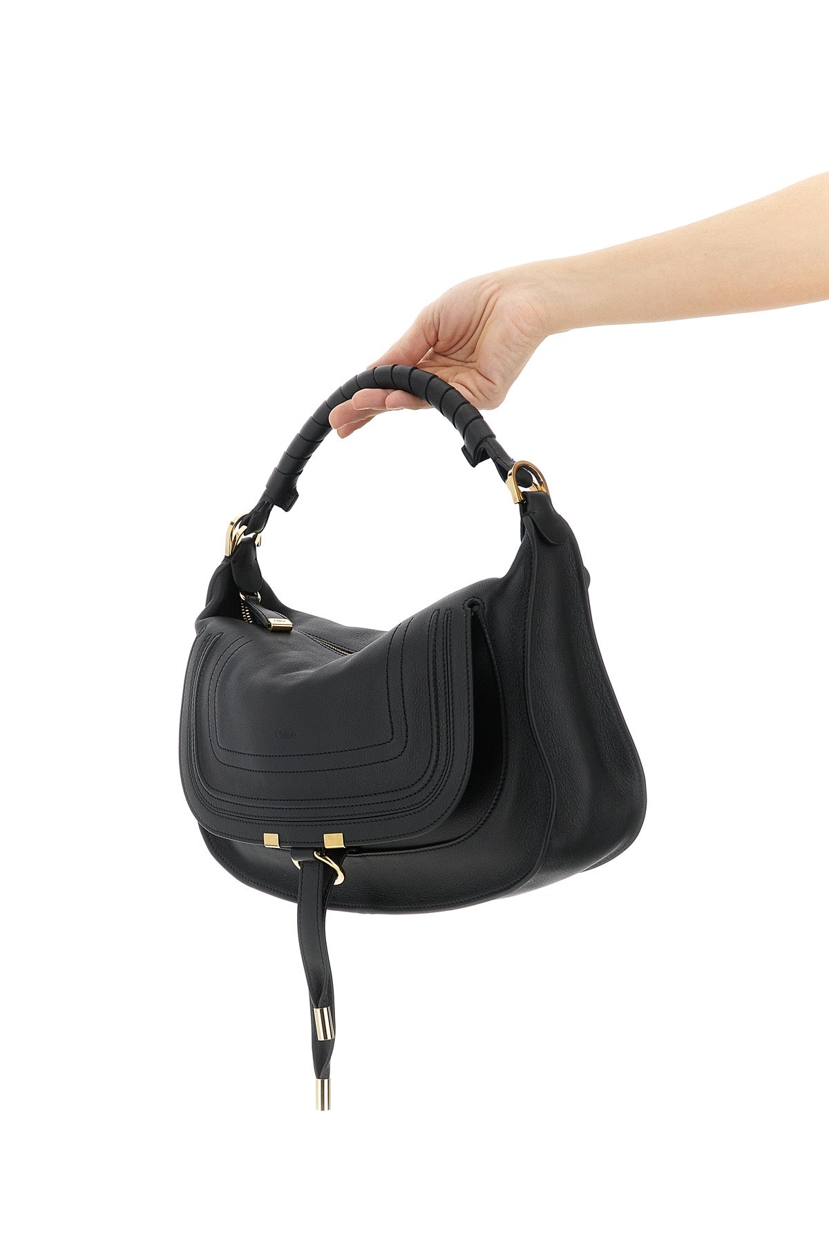 CHLOÉ OS small marcie shoulder bag in smooth calf leather