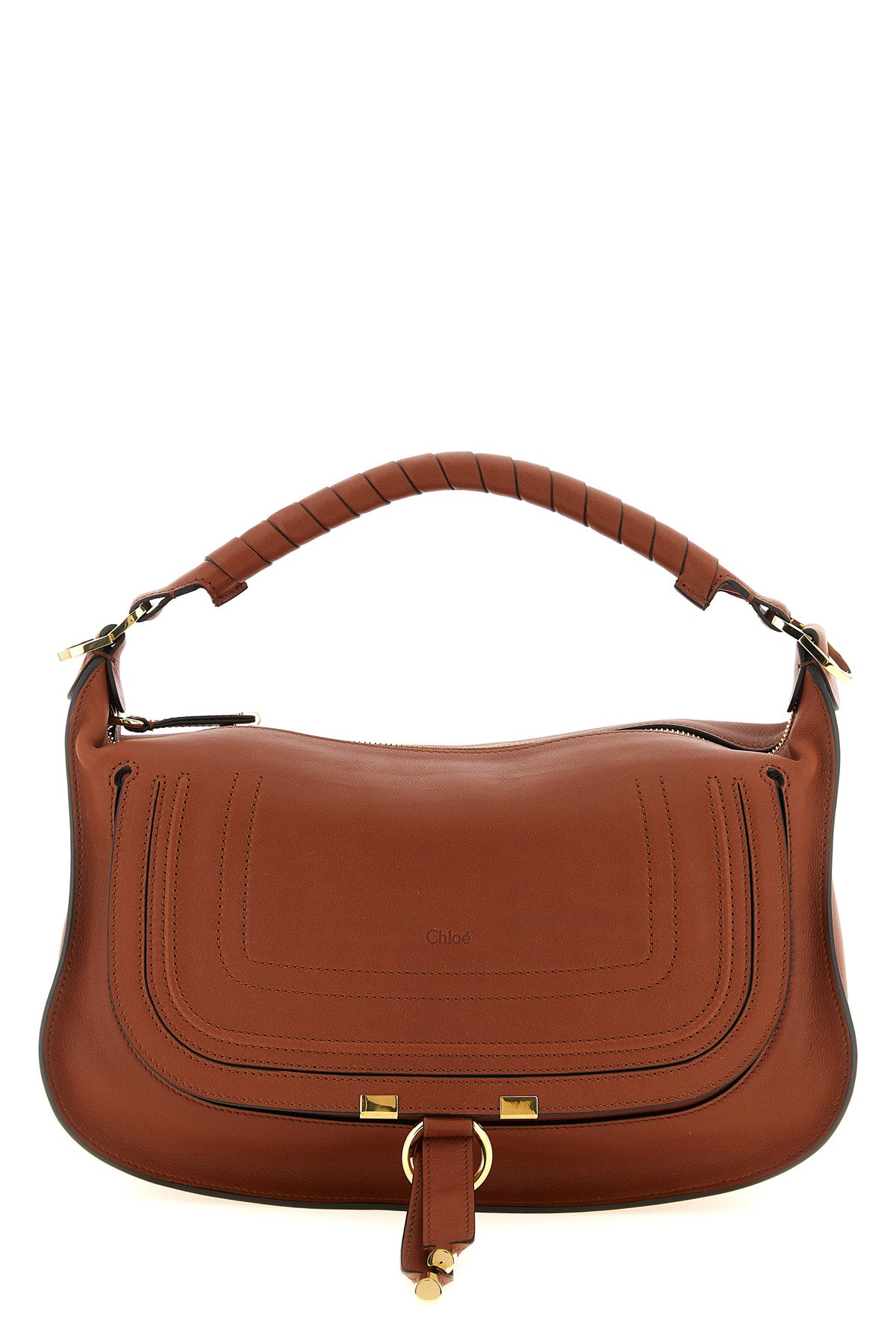 CHLOÉ OS small marcie shoulder bag in smooth calf leather