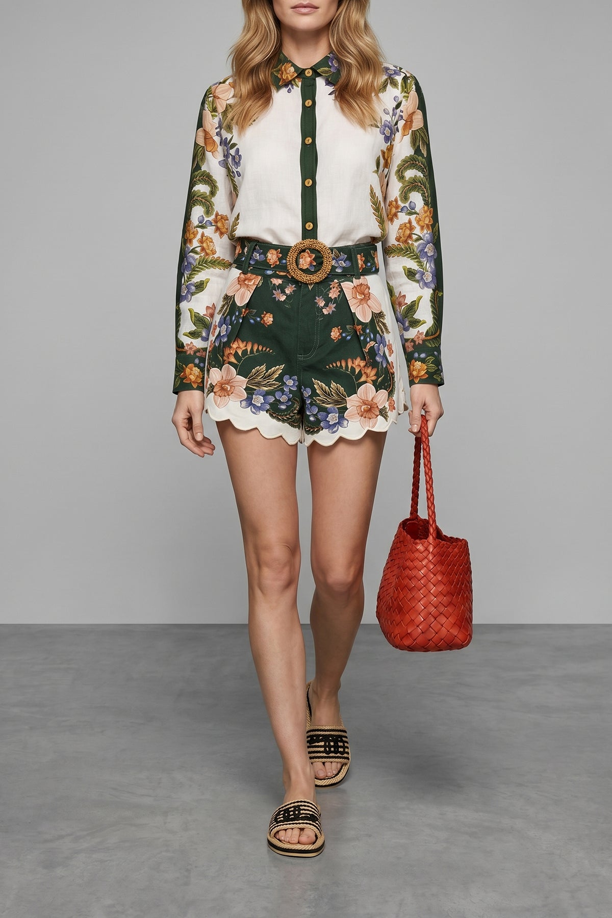 CHLOÉ 37 chloé sand hand-woven two-tone rope sabots