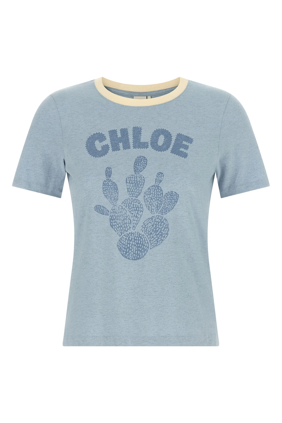 the chloé pure cotton t-shirt stands out for its essential silhouette and a méla