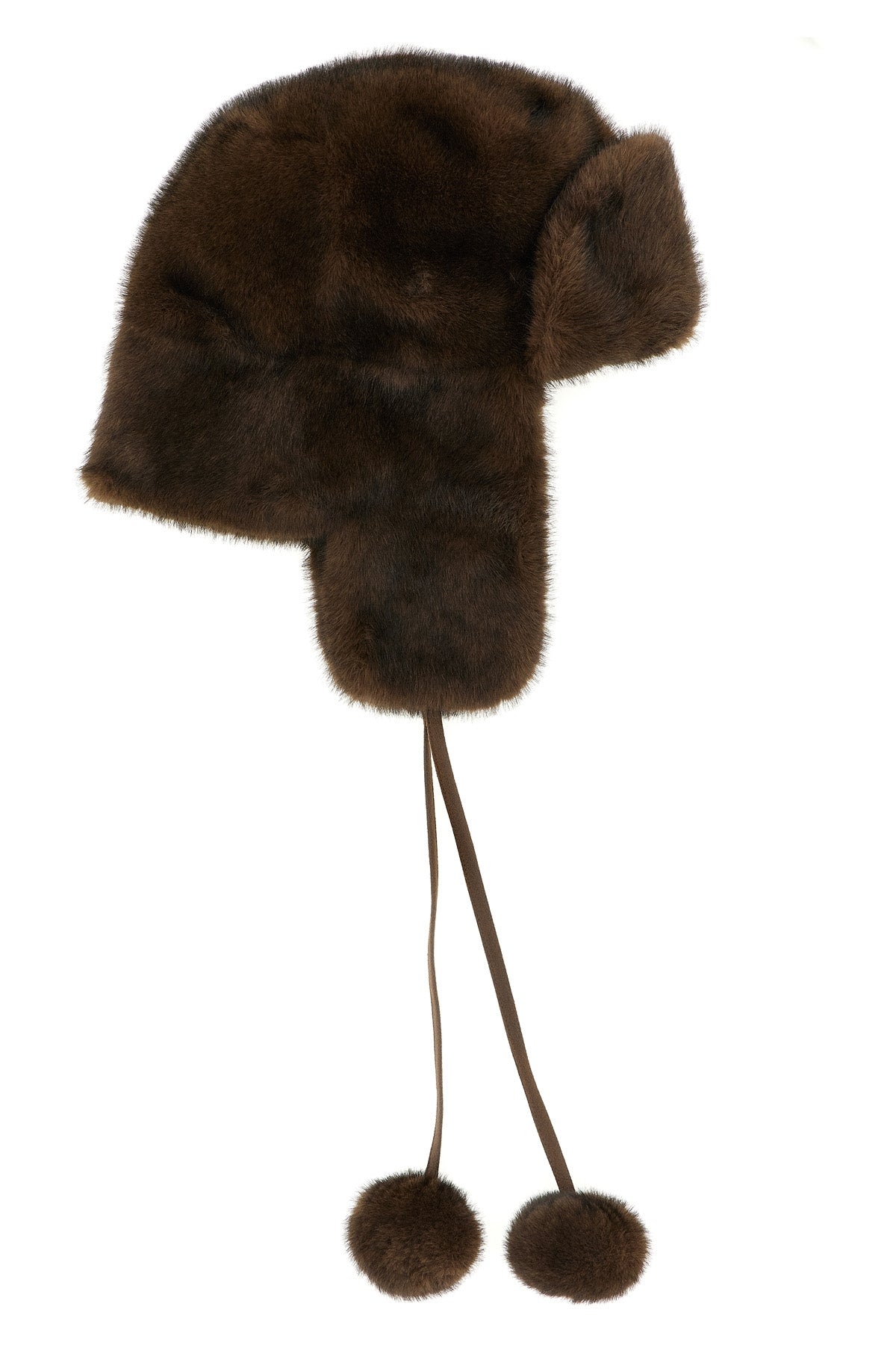 LOU ANDREA OS mink fur-effect fabric hat