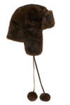 mink fur-effect fabric hat