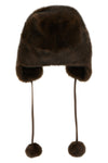 mink fur-effect fabric hat