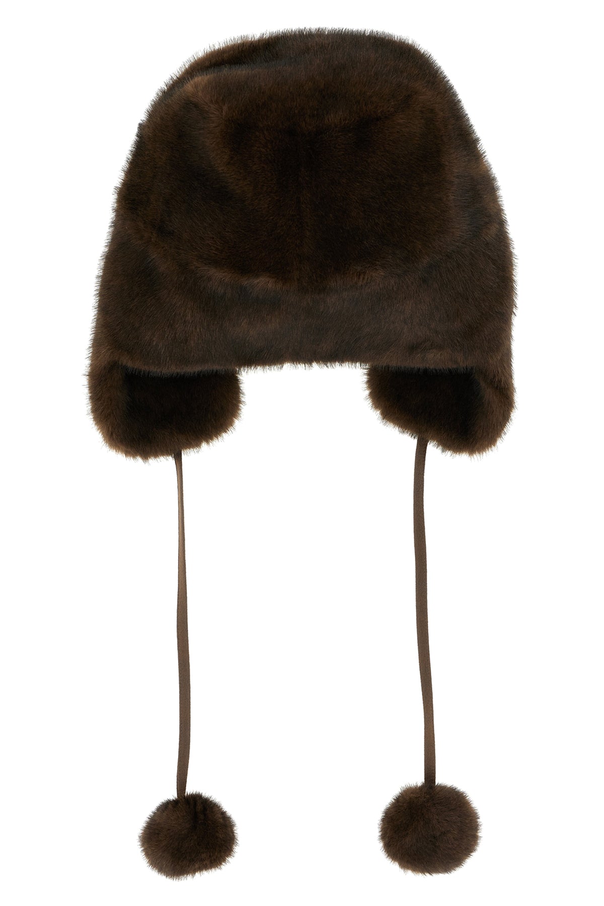 mink fur-effect fabric hat