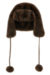 mink fur-effect fabric hat