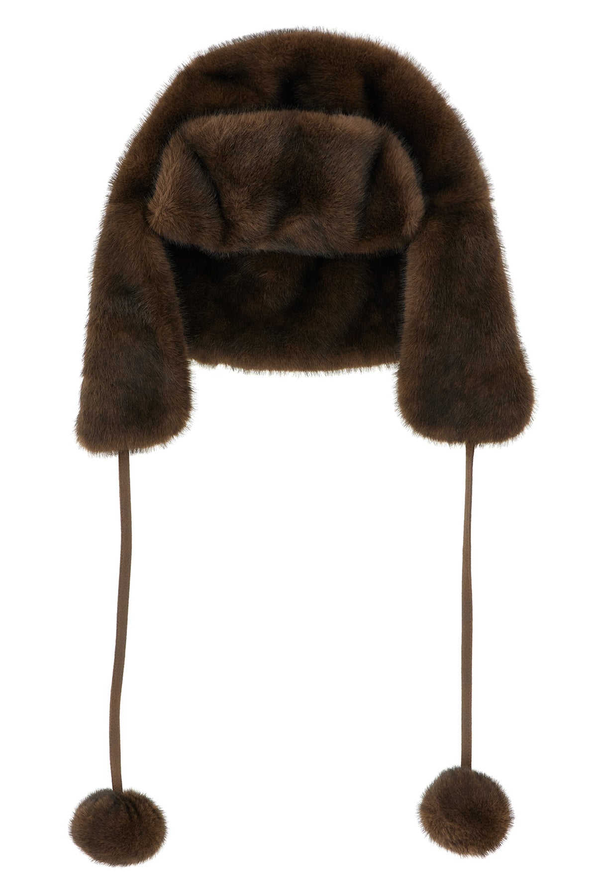 mink fur-effect fabric hat