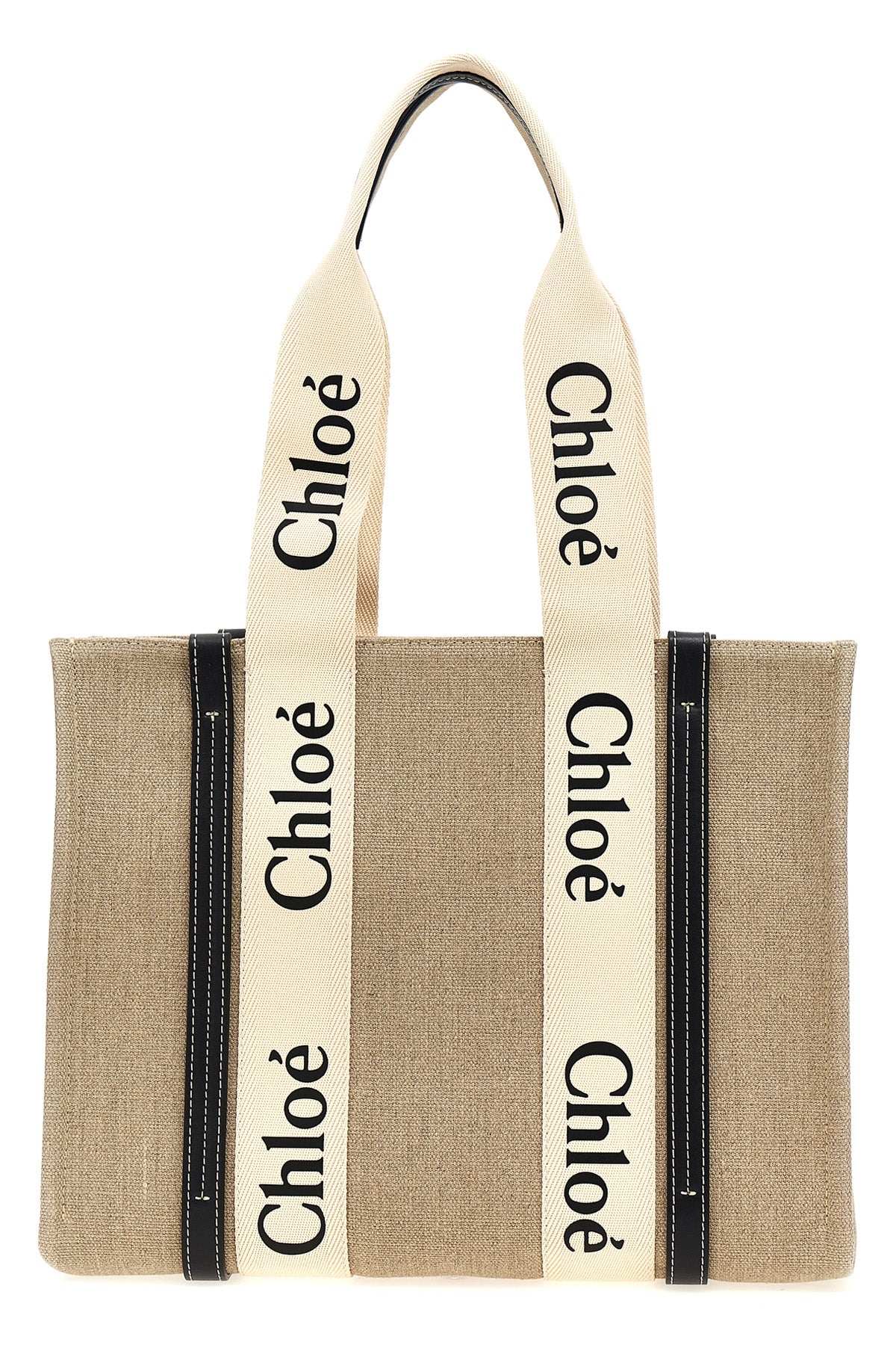 CHLOÉ OS woody medium shopping bag in canvas