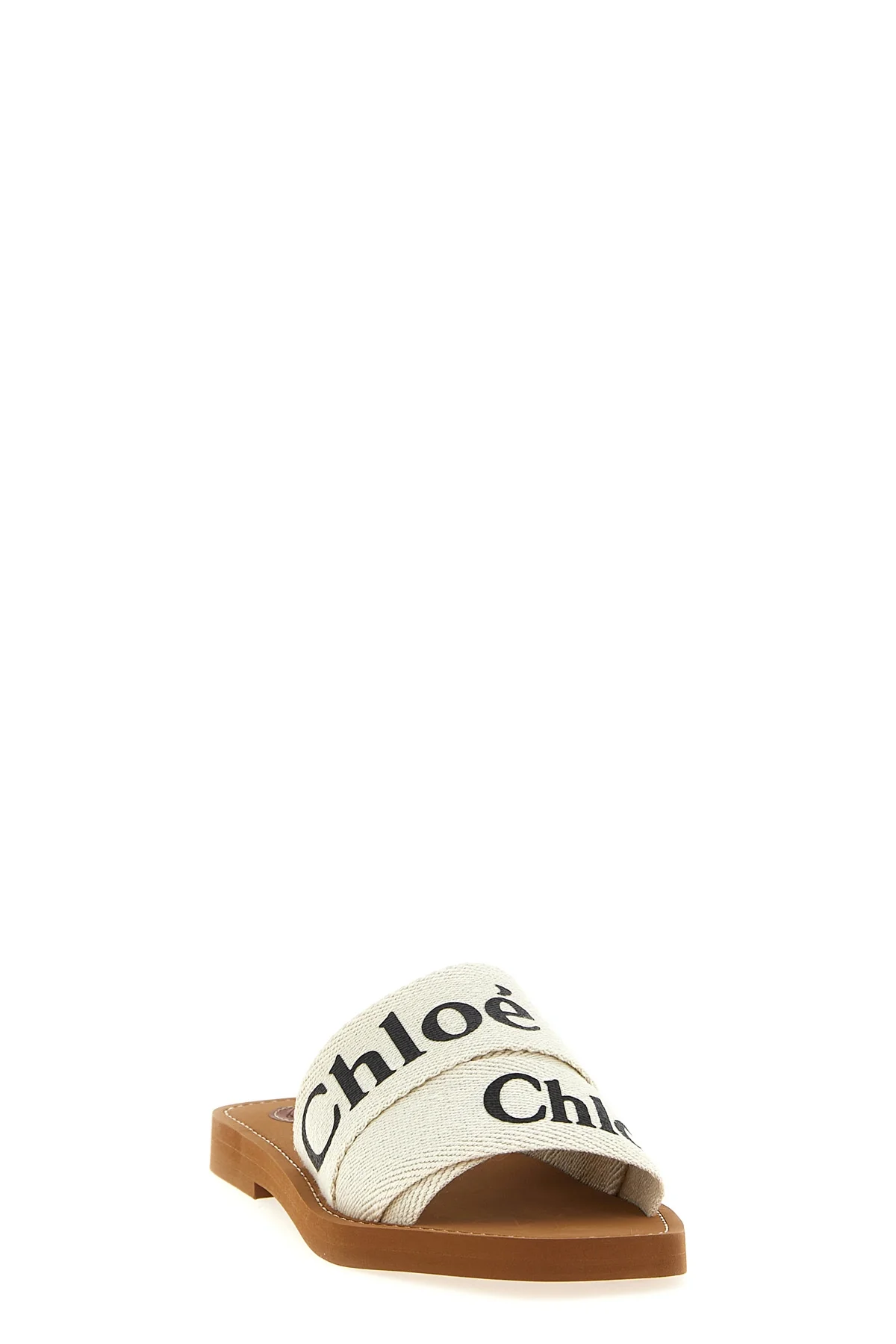 CHLOÉ 37 woody linen canvas sandals