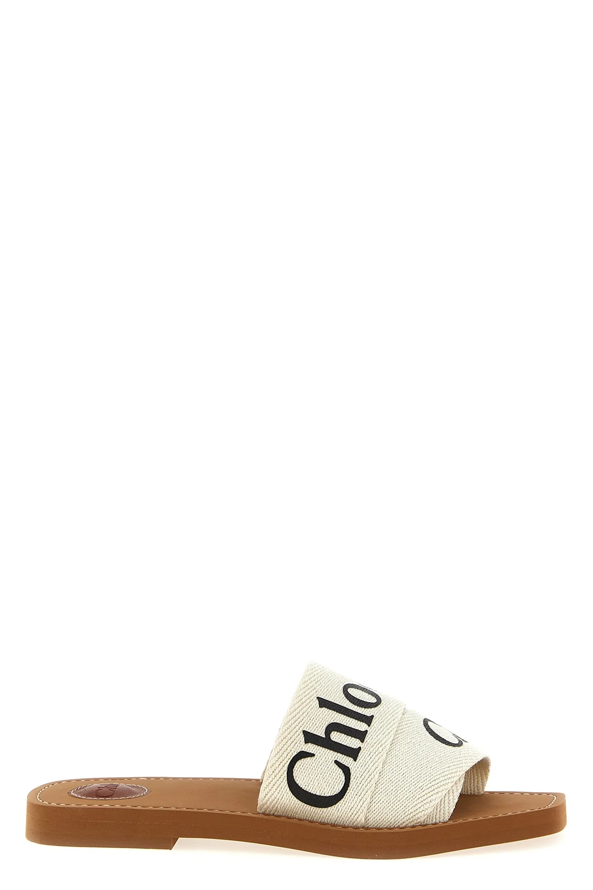 CHLOÉ 37 woody linen canvas sandals