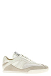 chloé kick sneakers in recycled mesh and suede
