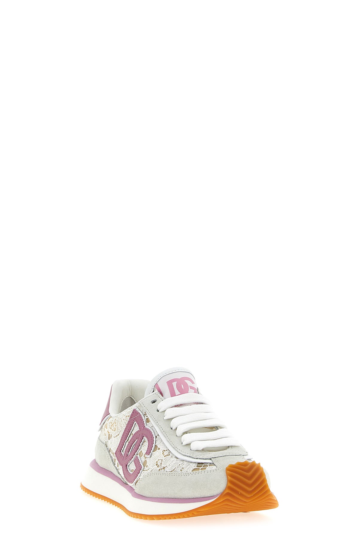 DOLCE amp; GABBANA 35 dg cushion lace and suede sneakers