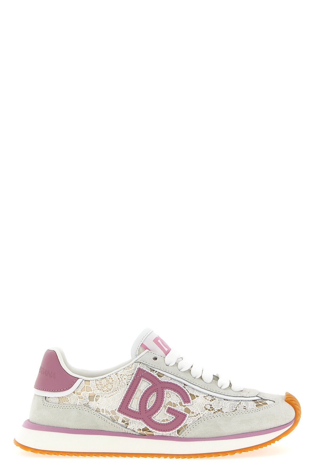 DOLCE amp; GABBANA 35 dg cushion lace and suede sneakers