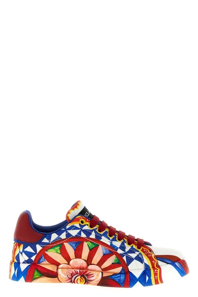 the dolcegabbana portofino low sneaker in cotton canvas stands out for its li