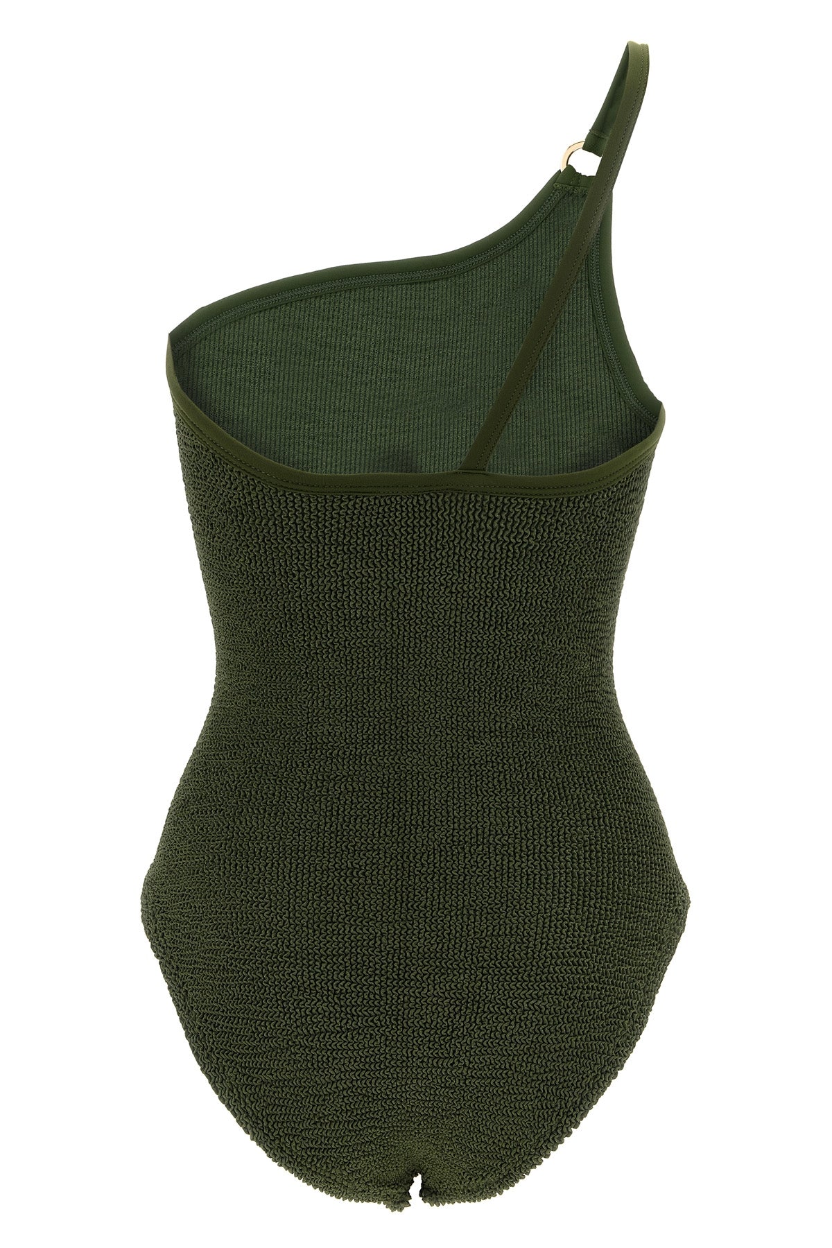 the hunza g clara swim one-piece swimsuit defines an asymmetrical silhouette thr