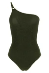 the hunza g clara swim one-piece swimsuit defines an asymmetrical silhouette thr