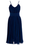 plexiglas midi dress in a pleated fabric