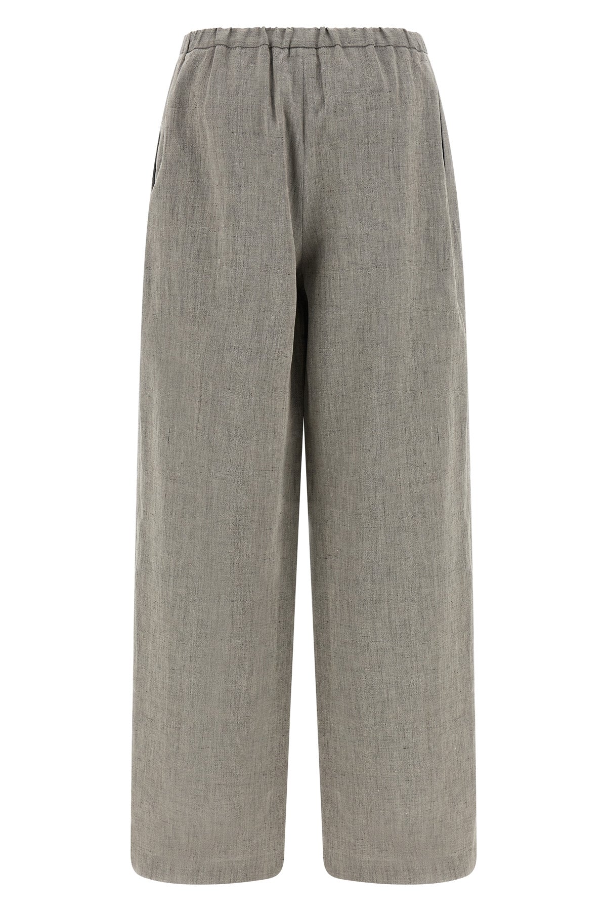 clark pants in linen and cotton blend mélange
