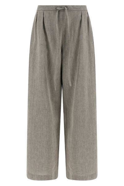 clark pants in linen and cotton blend mélange