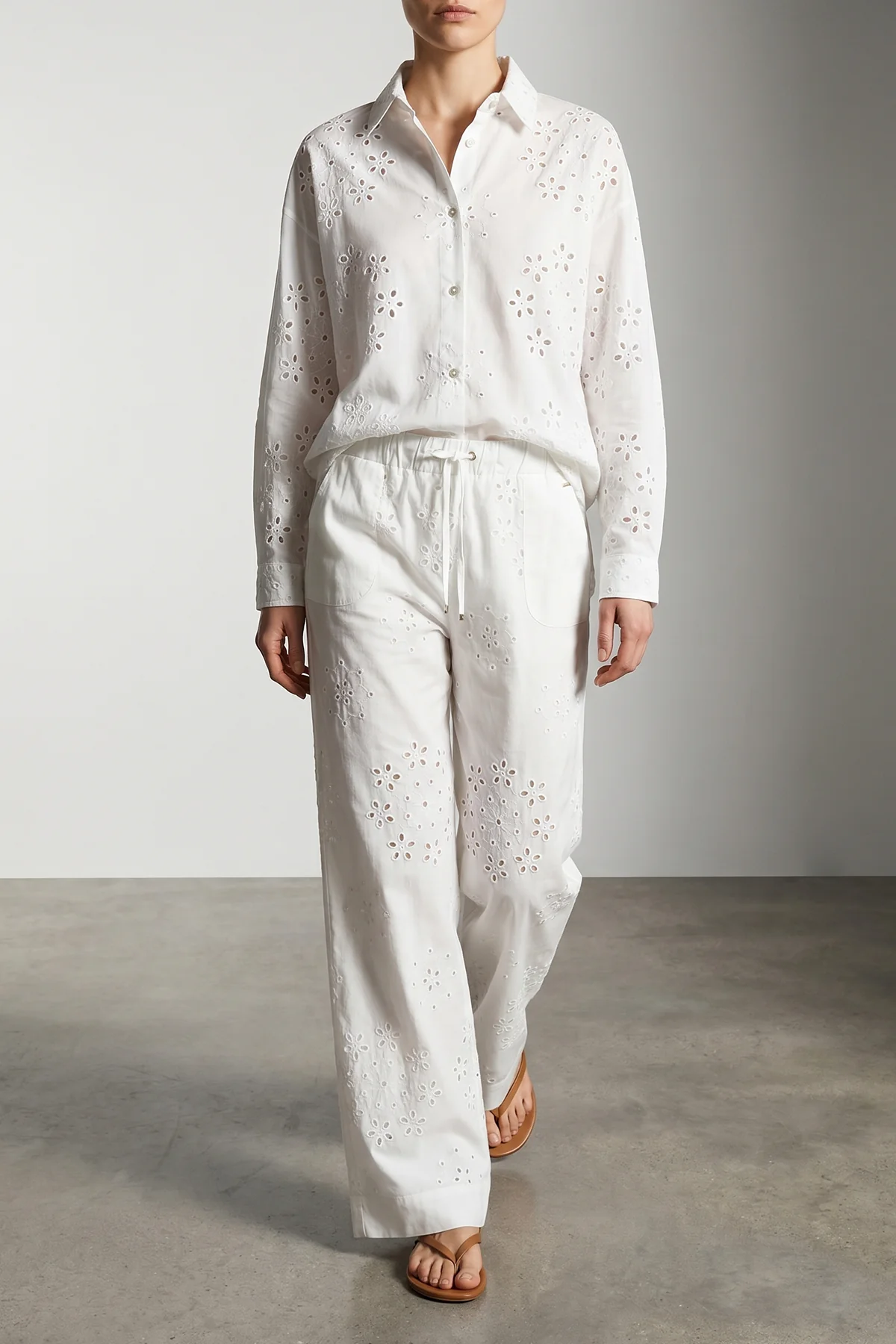 broderie anglaise sangallo cotton shirt