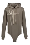 champion x rick owens hooded bodysuit in cotton