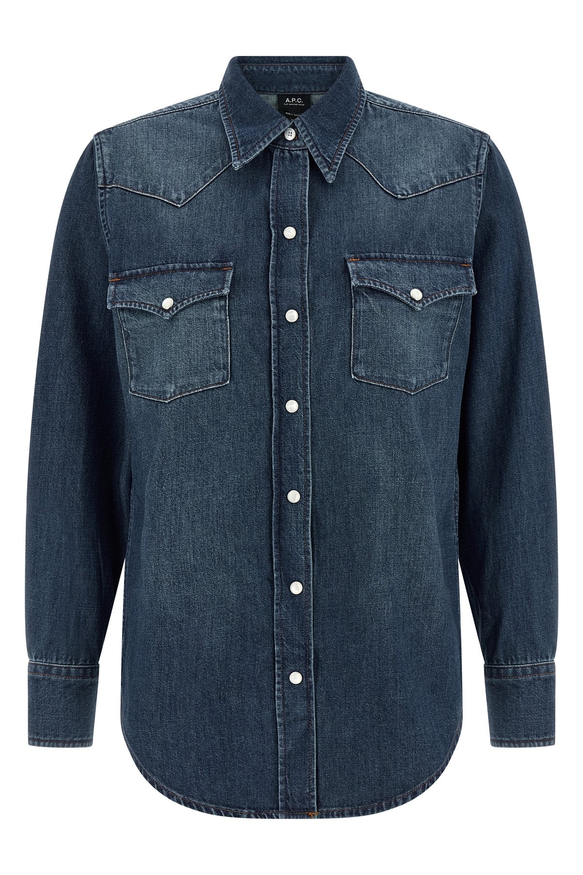 A.P.C. 38 western shirt in delavé cotton denim