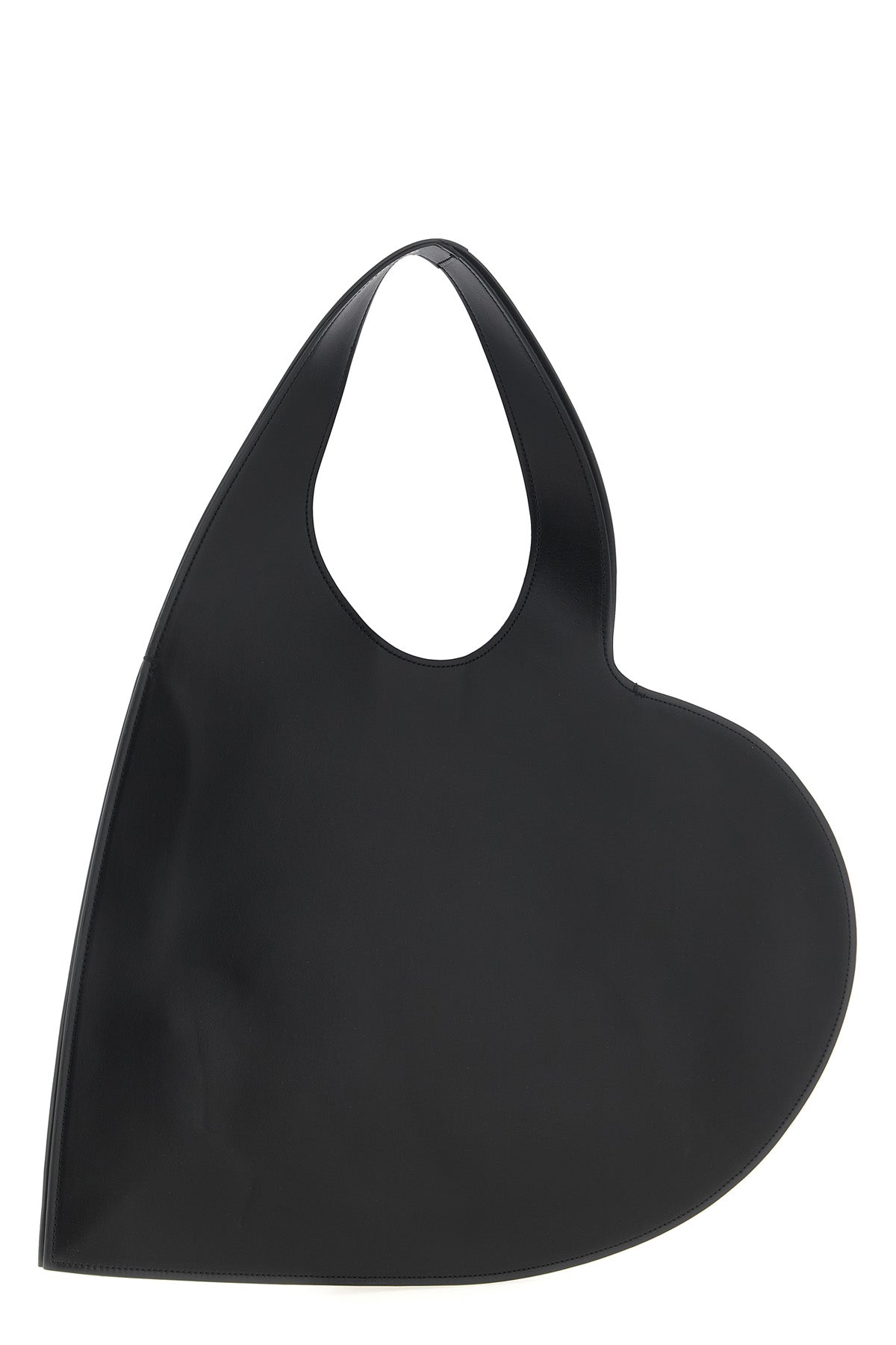 double heart shoulder bag in smooth leather