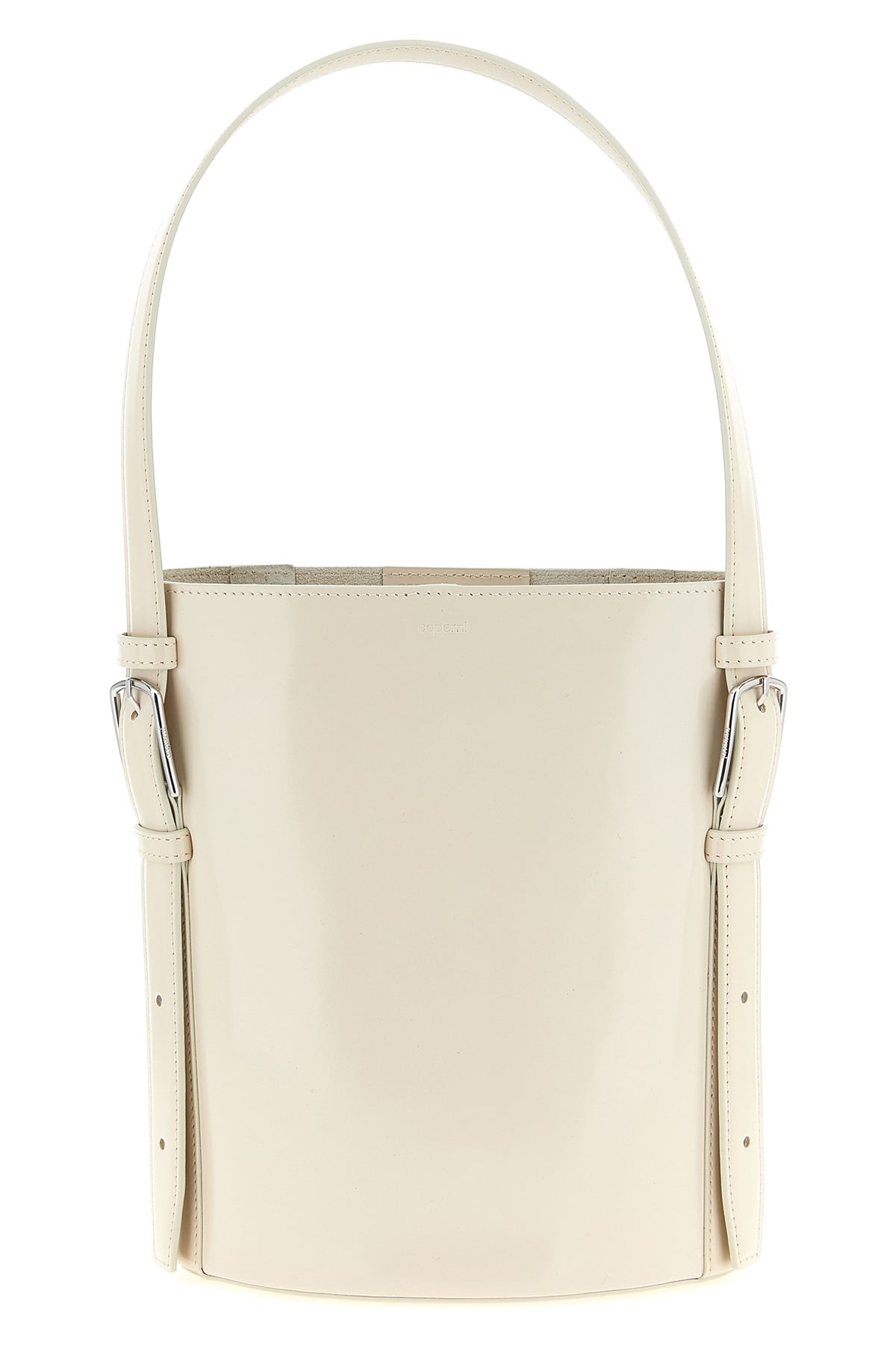 COPERNI OS ergonomic bucket bag in smooth abrasive finish leather