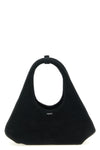 folded mini suede handbag