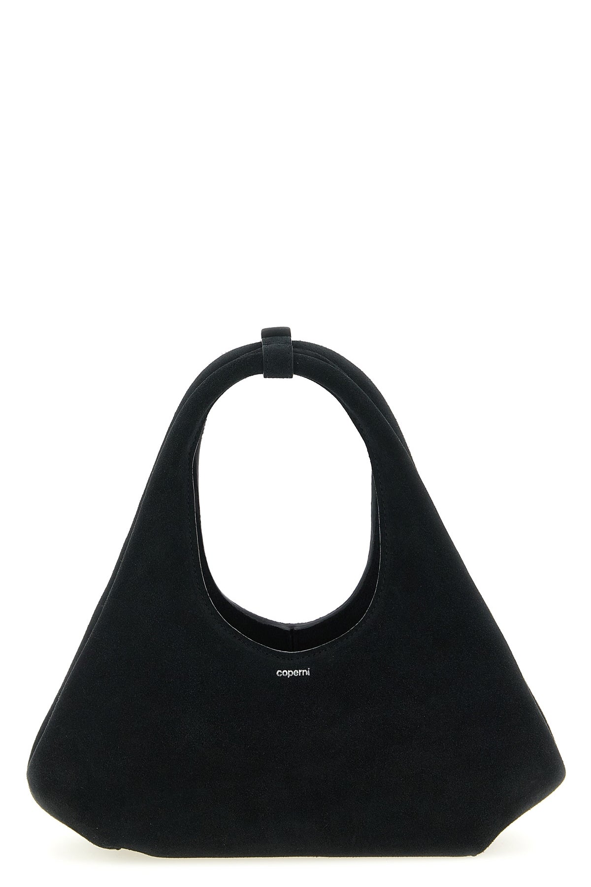 folded mini suede handbag