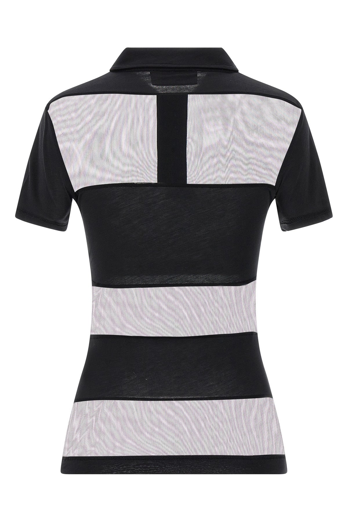 COPERNI XS sheer striped polo shirt in stretch technical fabric