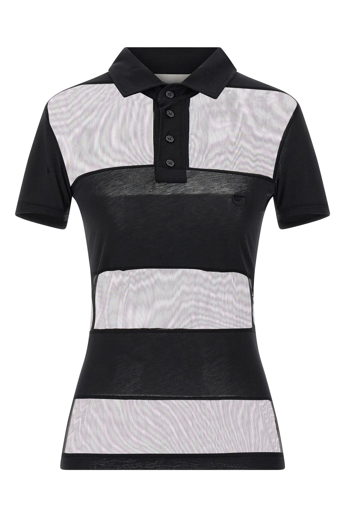 COPERNI XS sheer striped polo shirt in stretch technical fabric