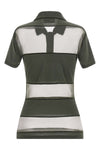 sheer striped polo shirt in stretch technical fabric