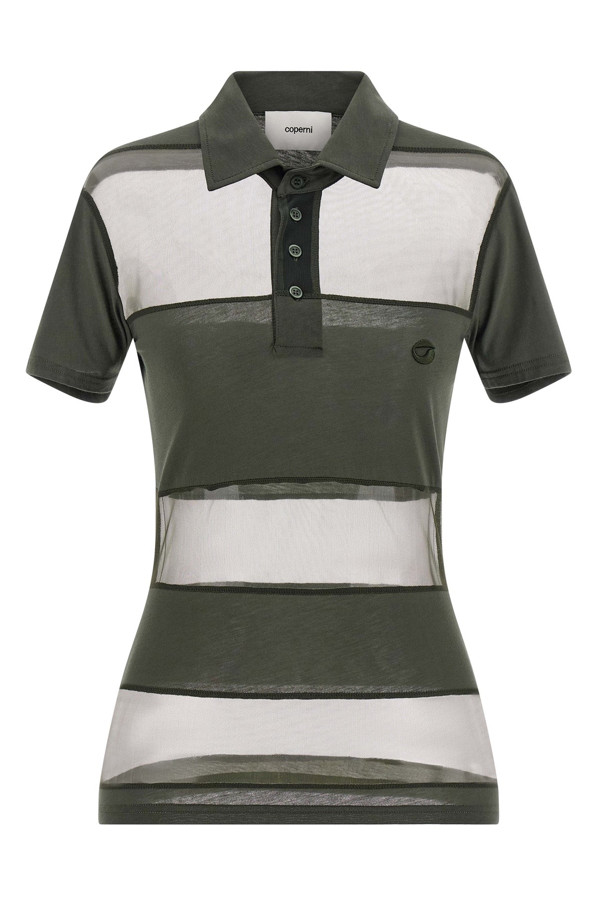 COPERNI M sheer striped polo shirt in stretch technical fabric