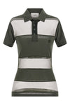 sheer striped polo shirt in stretch technical fabric