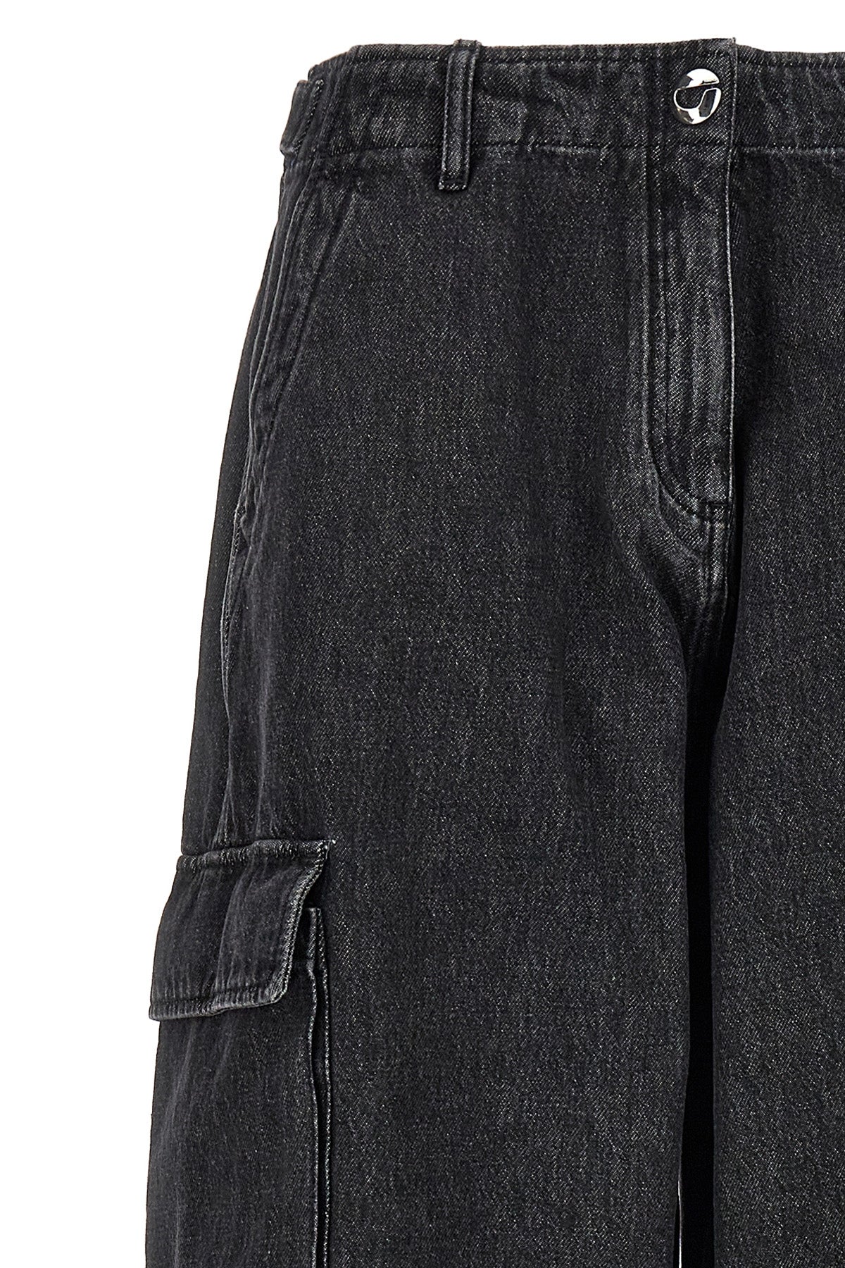 denim wide leg cargo cotton denim jeans