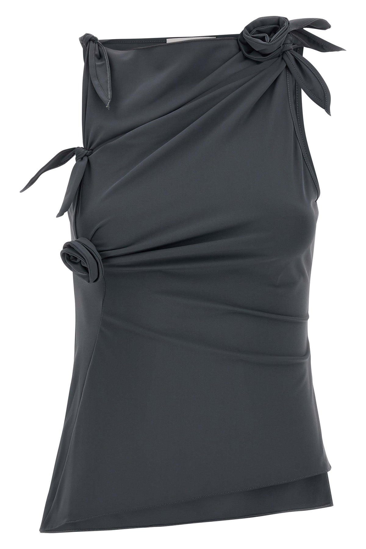 COPERNI M asymmetric flower sleeveless top in stretch fabric
