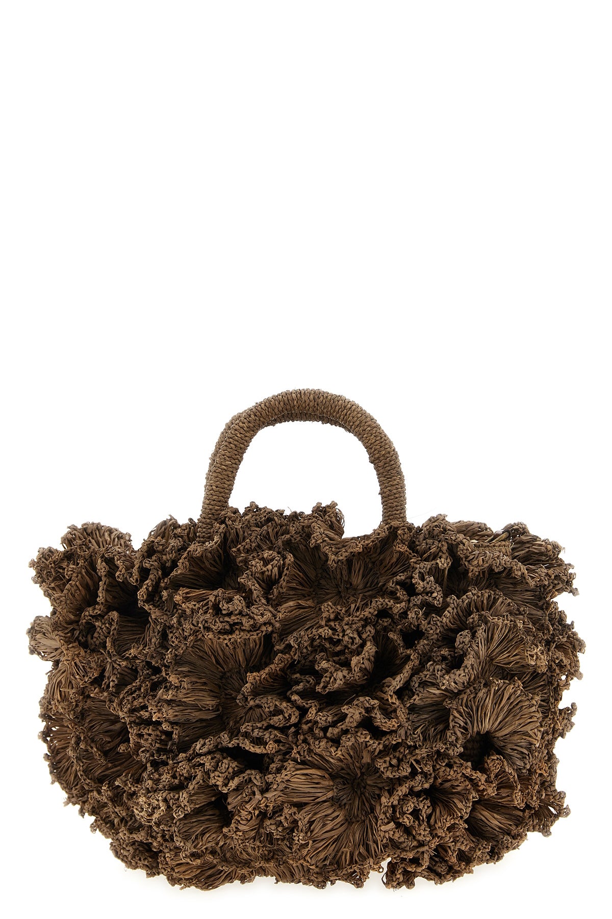 IBELIV OS coral crocheted raffia handbag