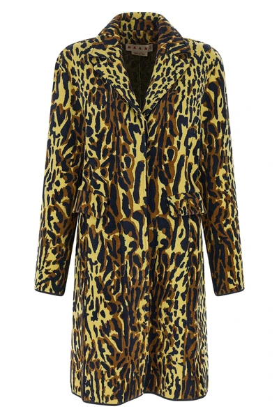 the marni coat redefines contemporary outerwear through a bold abstract animal p