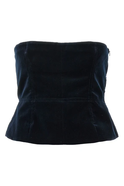 strapless velvet top