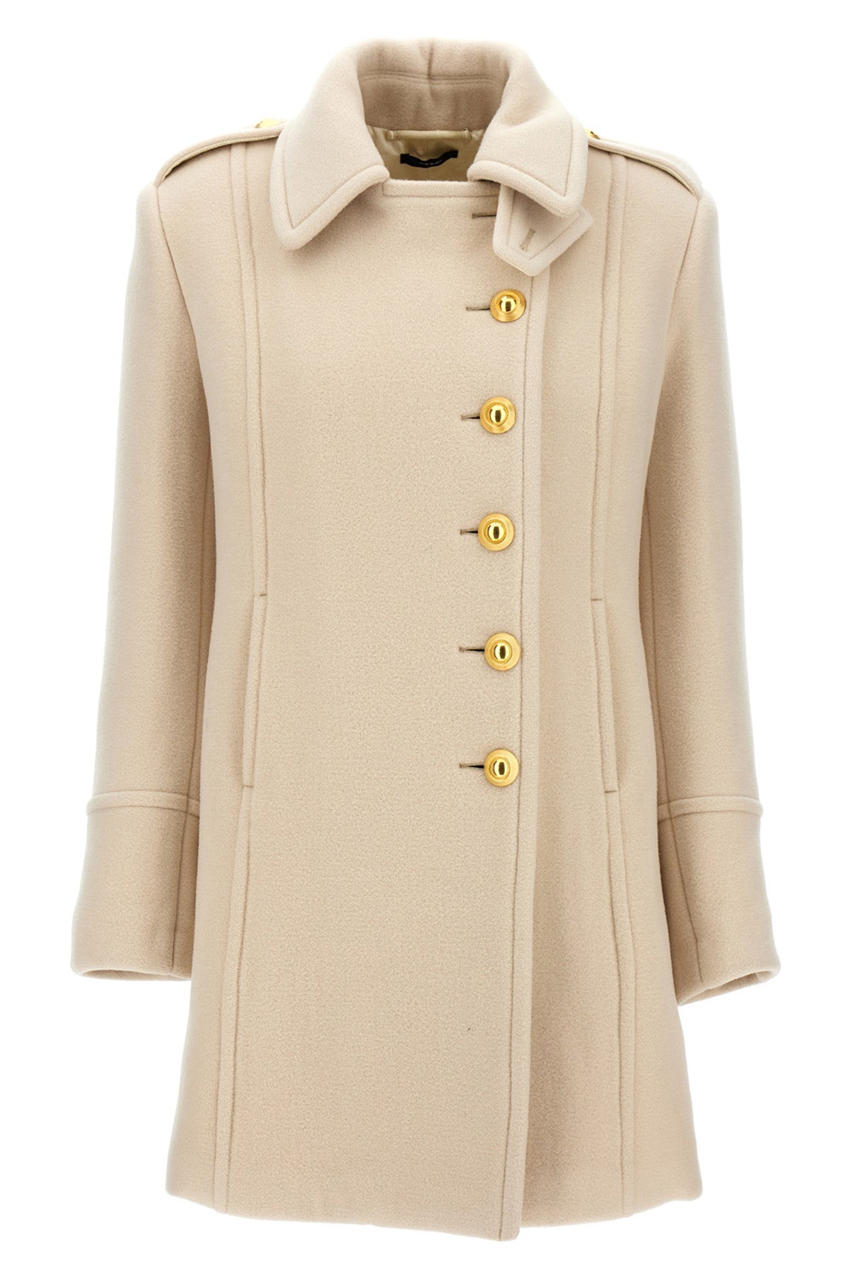 single-breasted wool and cashmere coat