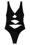 one-piece swimsuit in shiny lycra
