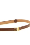 elisabetta franchi thin belt defines the silhouette through an essential and geo