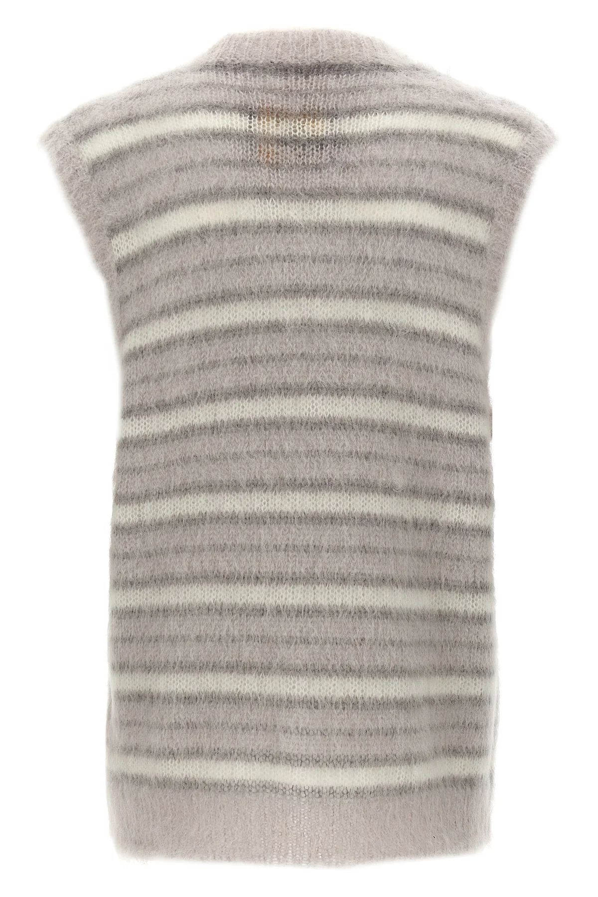MARNI 48 fuzzy wuzzy vest in striped mohair blend