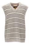 fuzzy wuzzy vest in striped mohair blend