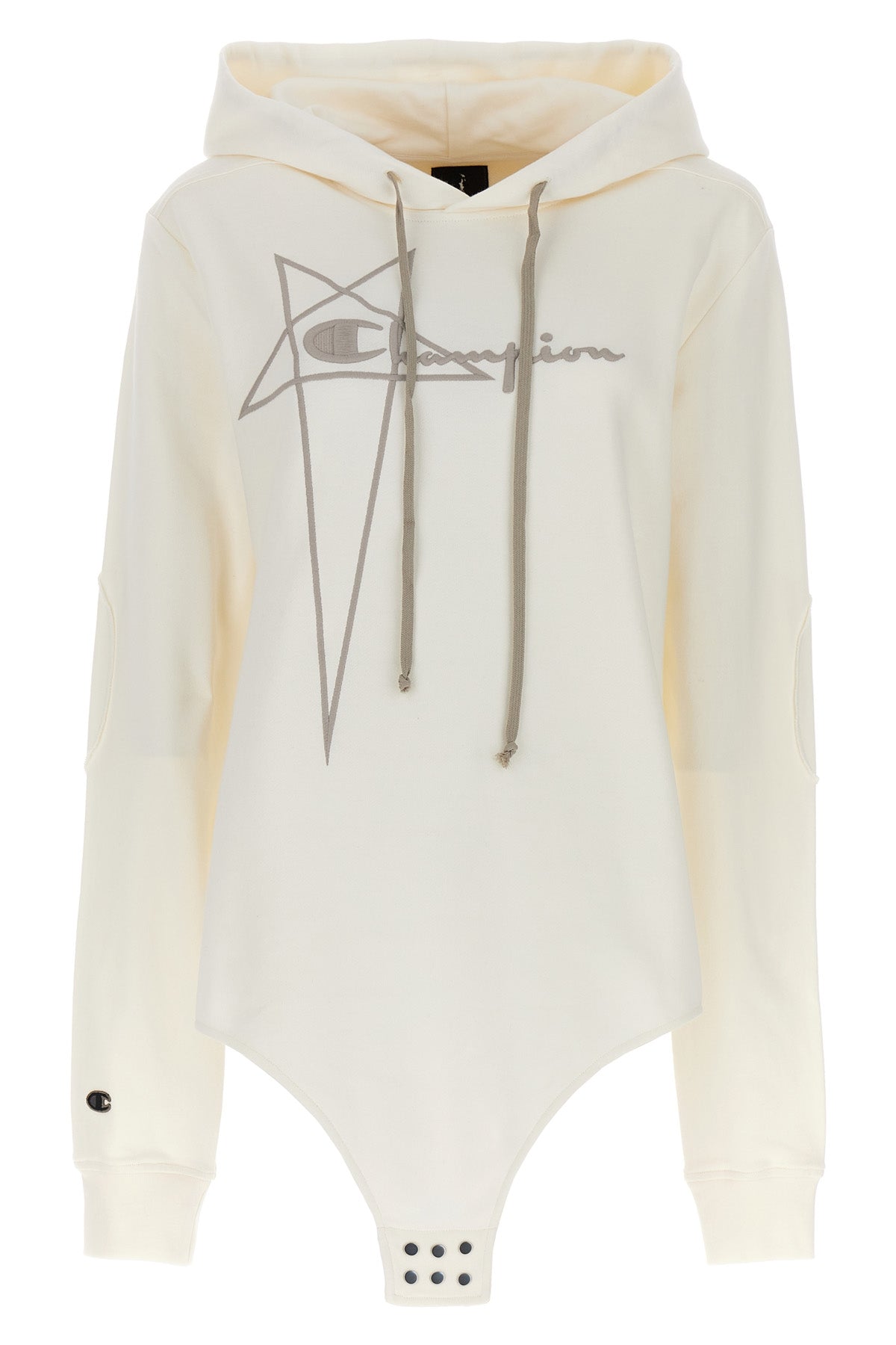 RICK OWENS M champion x rick owens hooded bodysuit   in cotton sweatshirt fabric
