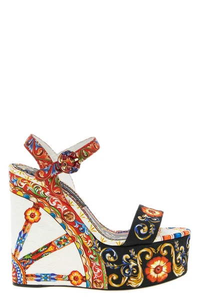 dolce  gabbanas keira sandals in precious brocade stand out for their iconic