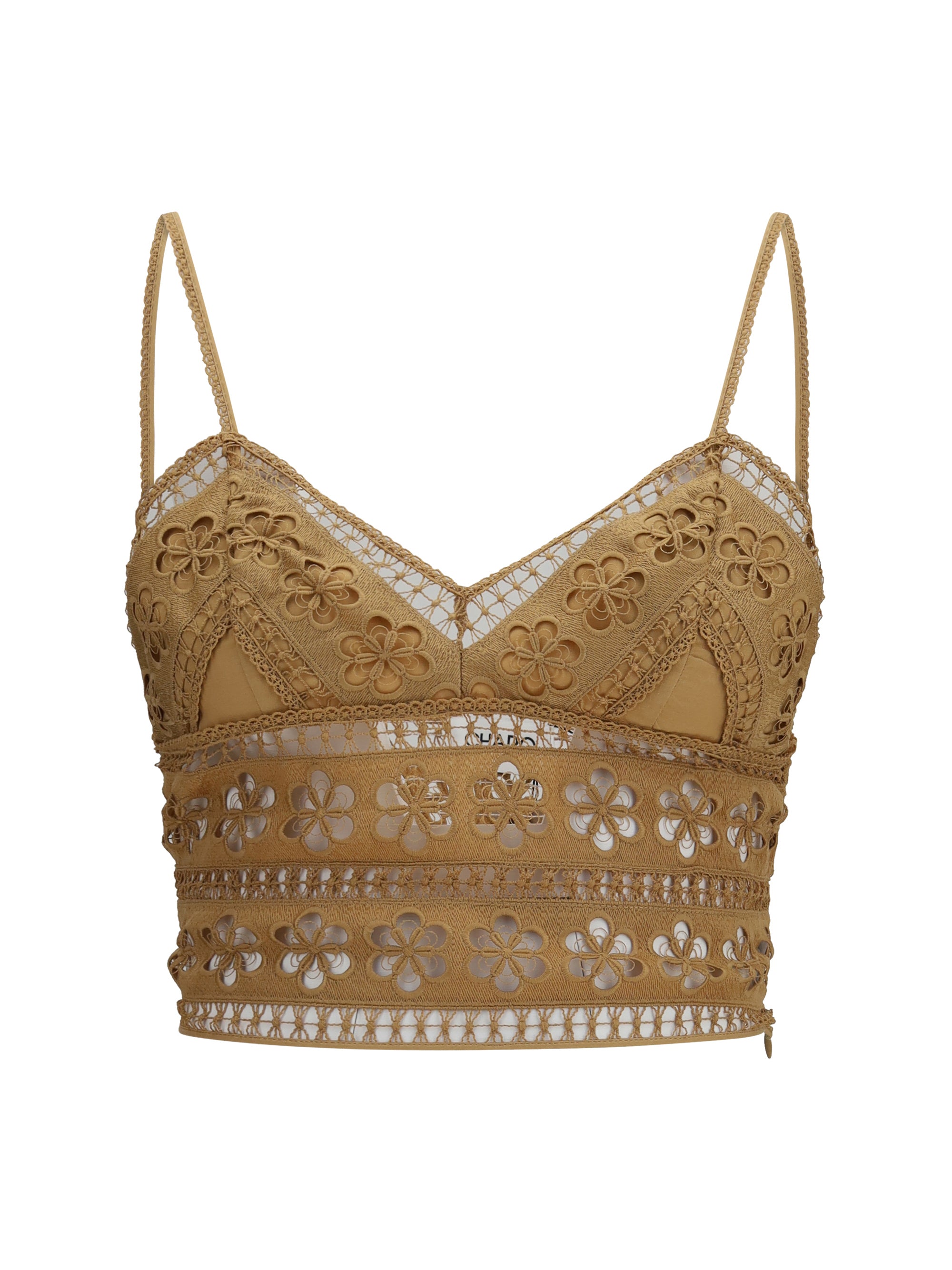 CHARO RUIZ M melie top in cotton voile and embroidered lace